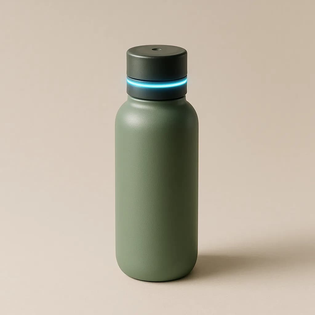 Gourde Pure vert sauge avec bouchon lumineux